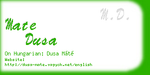 mate dusa business card