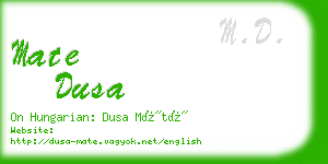 mate dusa business card